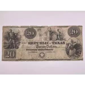 20 Dollars 1839-1841, 1839-1841 Fourth Issue  Texas 27