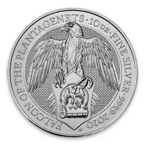 2020 10oz Britain Silver Queen's Beast : The Falcon of the Plantagenets (2)