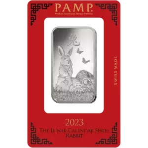 2023 1oz PAMP Silver Bar: Lunar Year of The Rabbit (2)