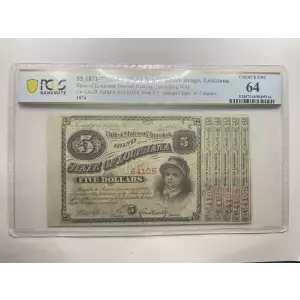 $5 1871-1876 Louisiana Baby Bond 