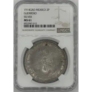 MEXICO-REVOLUTIONARY Gold With Silver 2 PESOS (Dos)