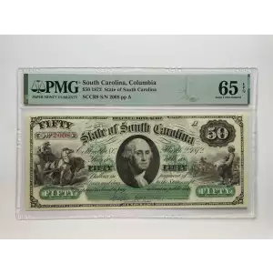 South Carolina Columbia Colonial Currency $50 PMG 65 EPQ